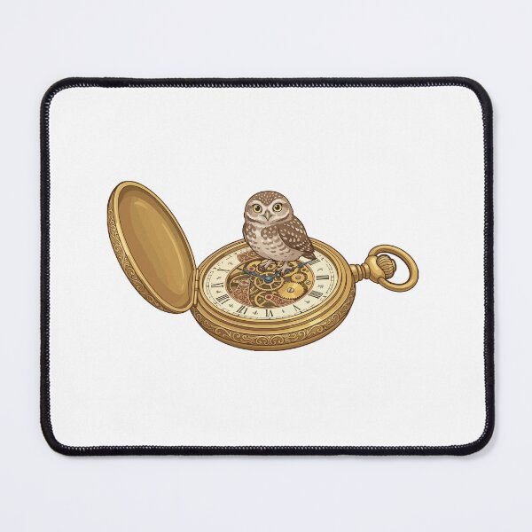 Item preview, Burrowing Owl Delicate Gold Pocket Watch Gears designed and sold by ArcApparel2020.