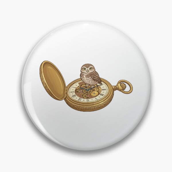 Item preview, Burrowing Owl Delicate Gold Pocket Watch Gears designed and sold by ArcApparel2020.