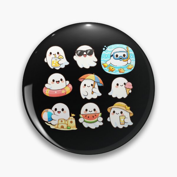 Item preview, Summer Ghost Sticker Pack Cute Spooky Beach Vacation Holiday Fun Design designed and sold by Artycom.