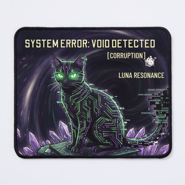 Item preview, Luna Resonance: Void System Cat – Cyber Crystal Mouse Pad ルナ・レゾナンス:ヴォイドシステムキャット – サイバークリスタルマウスパッド designed and sold by dragon580.
