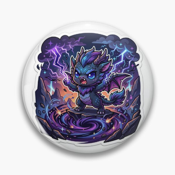Item preview, Chibi Demon Qilin Dark Lightning Sticker Illustration designed and sold by uegi.