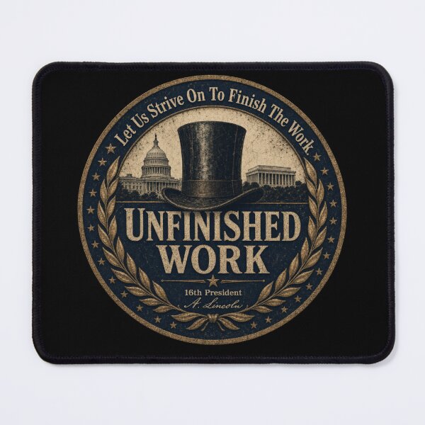 Item preview, Abraham Lincoln Quote Unfinished Work Vintage Americana Seal Design 16th President designed and sold by The Junto Shop.