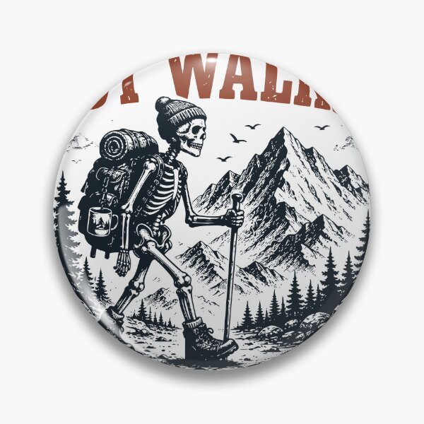 Item preview, Hiking Is Just Walking Funny Skeleton Adventure designed and sold by TeeVerse27.