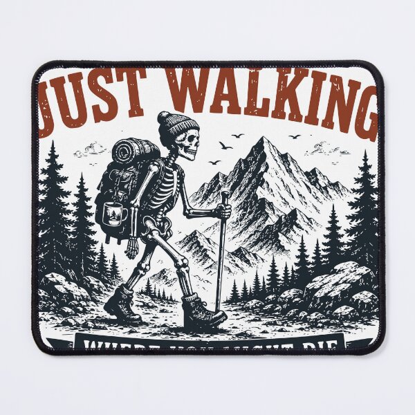 Item preview, Hiking Is Just Walking Funny Skeleton Adventure designed and sold by TeeVerse27.