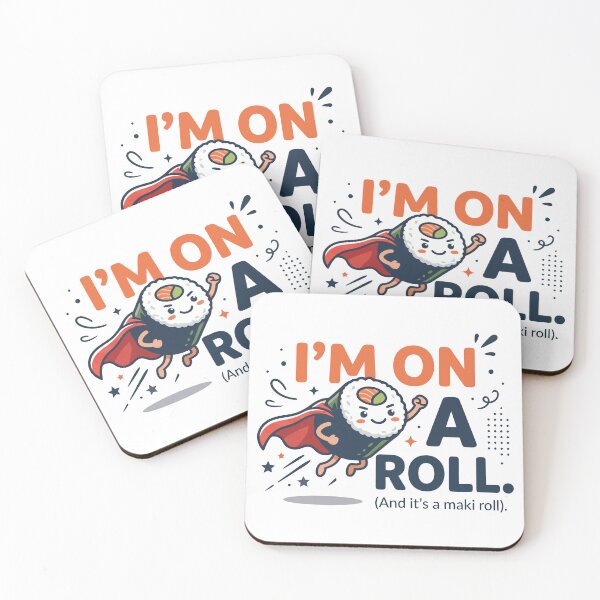 Item preview, I'm On A Roll Funny Cute Sushi Maki Superhero designed and sold by Amir Faysal.