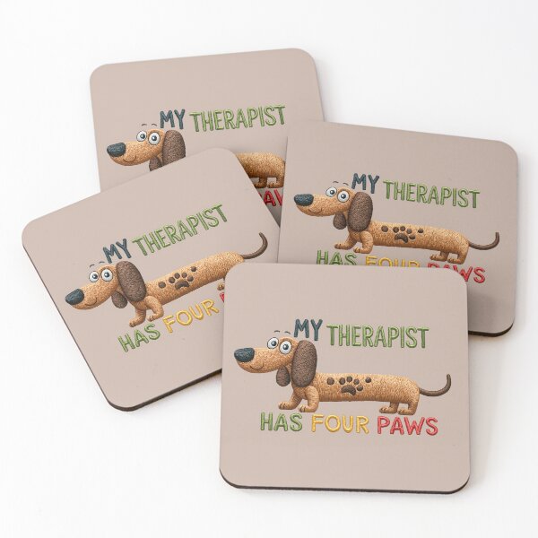 Item preview, Funny Dachshund Therapist Embroidery Quote Design designed and sold by MegaNovaArt.