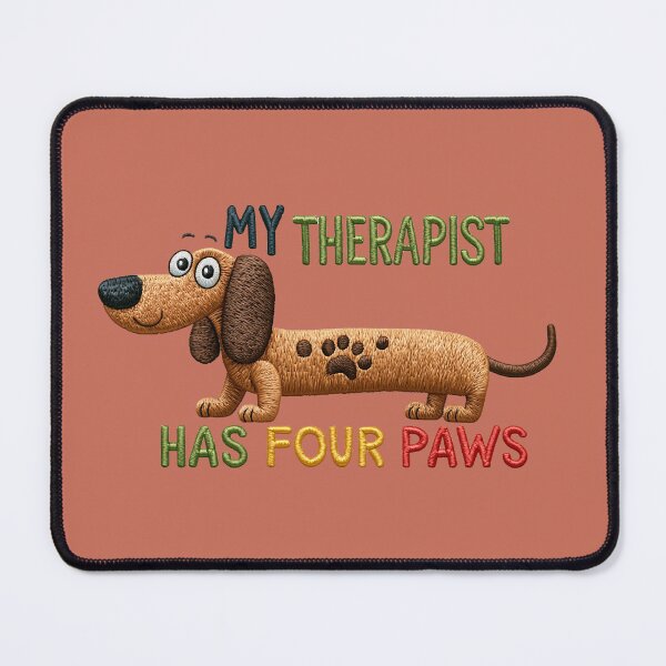 Item preview, Funny Dachshund Therapist Embroidery Quote Design designed and sold by MegaNovaArt.