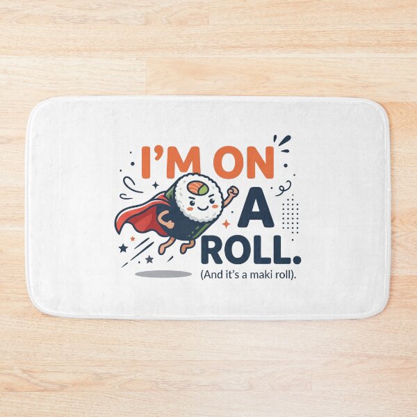 Item preview, I'm On A Roll Funny Cute Sushi Maki Superhero designed and sold by Amir Faysal.