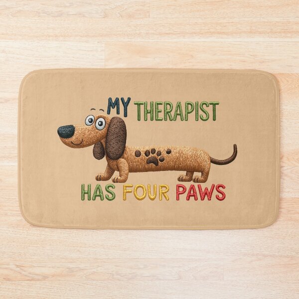 Item preview, Funny Dachshund Therapist Embroidery Quote Design designed and sold by MegaNovaArt.