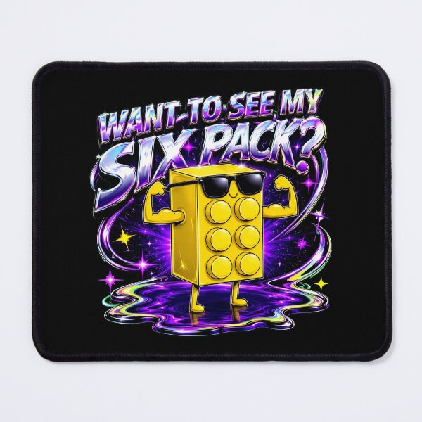 Item preview, Want To See My Six Pack Funny Gym Toy Brick Retro Neon designed and sold by Vermanartist.