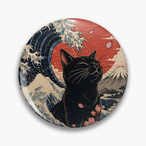Item preview, Vintage Black Cat Japanese Wave Retro Ukiyo-E Style Graphic designed and sold by irfanedysud.