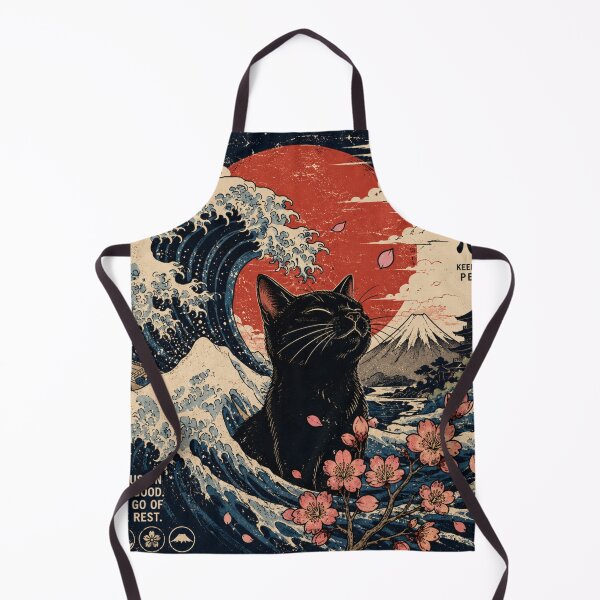 Item preview, Vintage Black Cat Japanese Wave Retro Ukiyo-E Style Graphic designed and sold by irfanedysud.