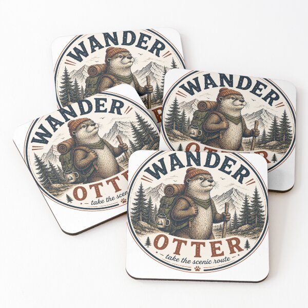 Item preview, Wander Otter Nature Trail Adventure Badge Design designed and sold by TeeVerse27.