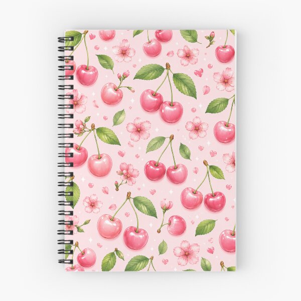 Item preview, Pink Cherry Seamless Pattern Fruit Print designed and sold by Aramdesing.