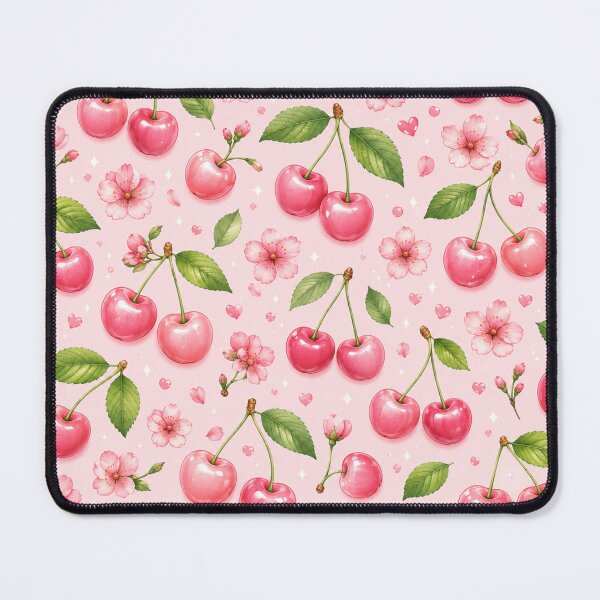Item preview, Pink Cherry Seamless Pattern Fruit Print designed and sold by Aramdesing.