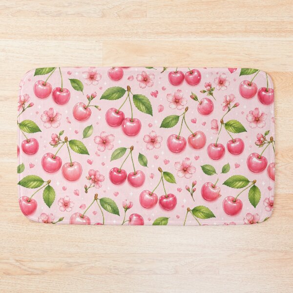 Item preview, Pink Cherry Seamless Pattern Fruit Print designed and sold by Aramdesing.