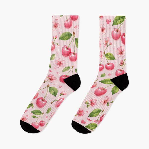 Item preview, Pink Cherry Seamless Pattern Fruit Print designed and sold by Aramdesing.