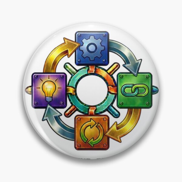 Item preview, Create Refine Repeat Grow - Motivational Growth Cycle Icon Wall Art designed and sold by Be-You-Vibes.