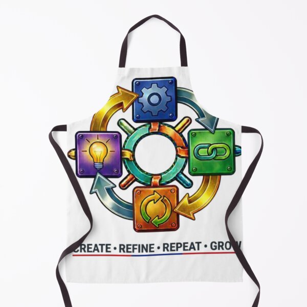 Item preview, Create Refine Repeat Grow - Motivational Growth Cycle Icon Wall Art designed and sold by Be-You-Vibes.