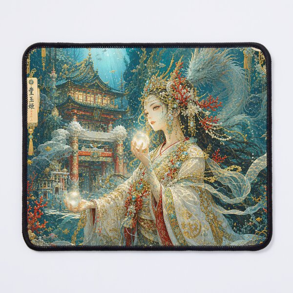 Item preview, Toyotama-hime Keeper of the Ocean Pearls | Japanese Mythology Goddess & Dragon Art designed and sold by Stoneflower-Art.