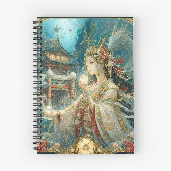 Item preview, Toyotama-hime Keeper of the Ocean Pearls | Japanese Mythology Goddess & Dragon Art designed and sold by Stoneflower-Art.