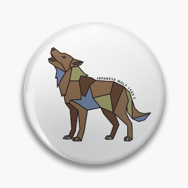Item preview, Geometric Japanese Wolf - Slate Blue Accent designed and sold by AnimalsKnowAll.