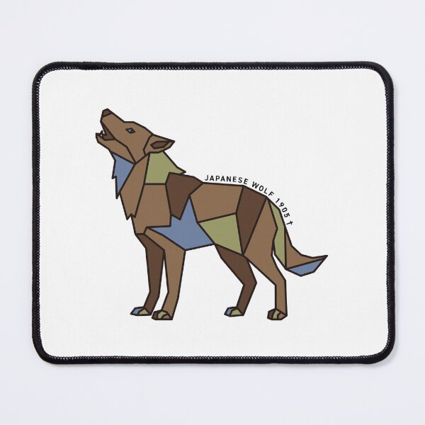 Item preview, Geometric Japanese Wolf - Slate Blue Accent designed and sold by AnimalsKnowAll.