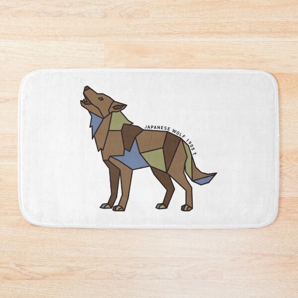 Item preview, Geometric Japanese Wolf - Slate Blue Accent designed and sold by AnimalsKnowAll.