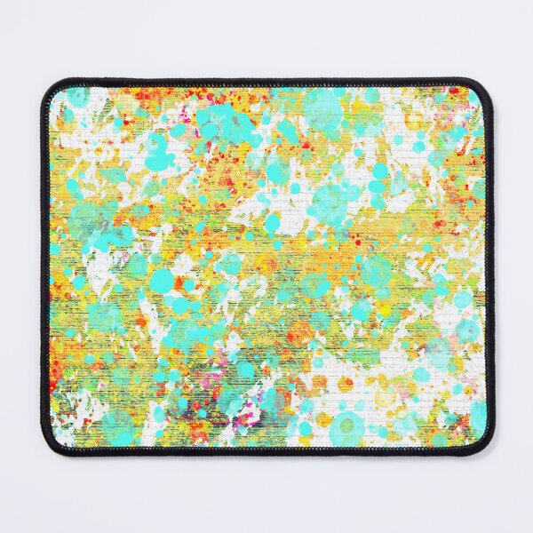 Item preview, Abstract paint splatter background with bright turquoise dots designed and sold by Rue Market.