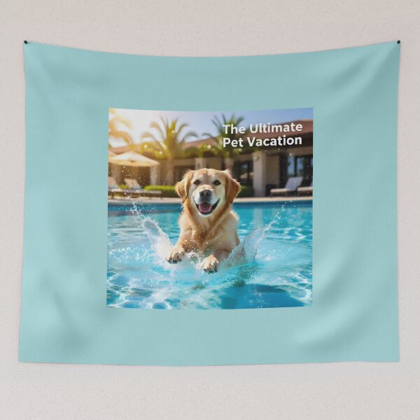 Item preview, Dog Water Agility Pool Ad: Luxury Pet Resort Vacation Banner designed and sold by Creative-RE.