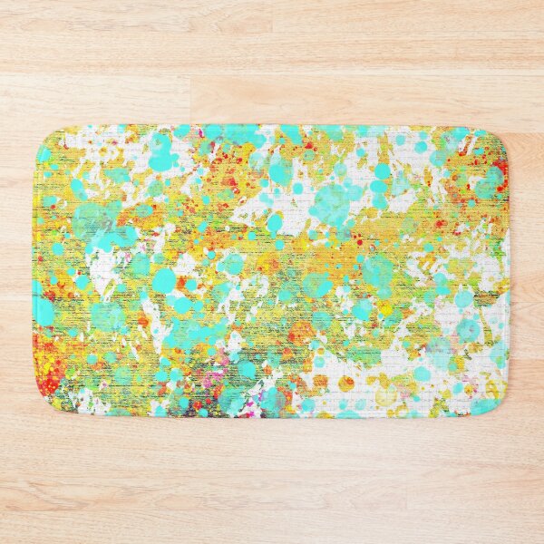 Item preview, Abstract paint splatter background with bright turquoise dots designed and sold by Rue Market.