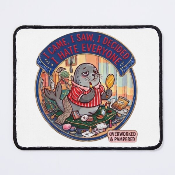 Item preview, Overworked and Pampered Seal Sticker - Funny Sarcastic Animal Meme designed and sold by Fatomfatom.