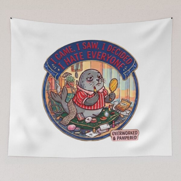 Item preview, Overworked and Pampered Seal Sticker - Funny Sarcastic Animal Meme designed and sold by Fatomfatom.