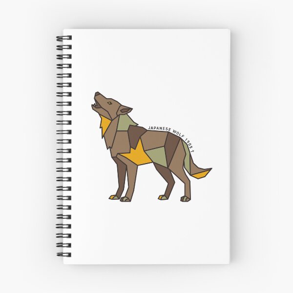 Item preview, Geometric Japanese Wolf - Orange Accent designed and sold by AnimalsKnowAll.
