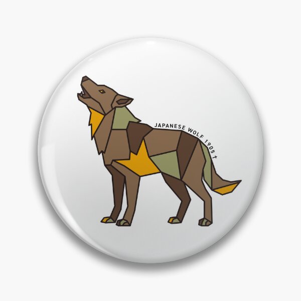 Item preview, Geometric Japanese Wolf - Orange Accent designed and sold by AnimalsKnowAll.