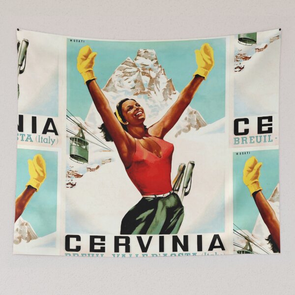 Item preview, Vintage Ski Resort Poster | Cervinia Travel Art | Mid-Century Modern Decor | Breuil-Valle d'Aosta | Italy Wall Art & Print designed and sold by artofuniverse.