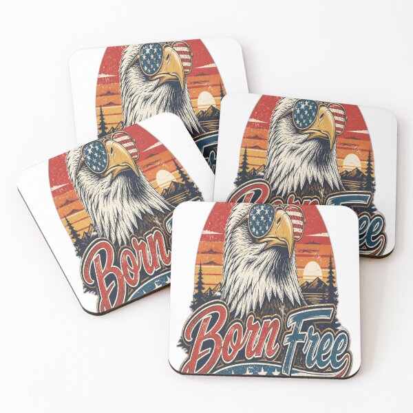 Item preview, Born Free Patriotic Eagle Vintage Design designed and sold by Fable-Fit.