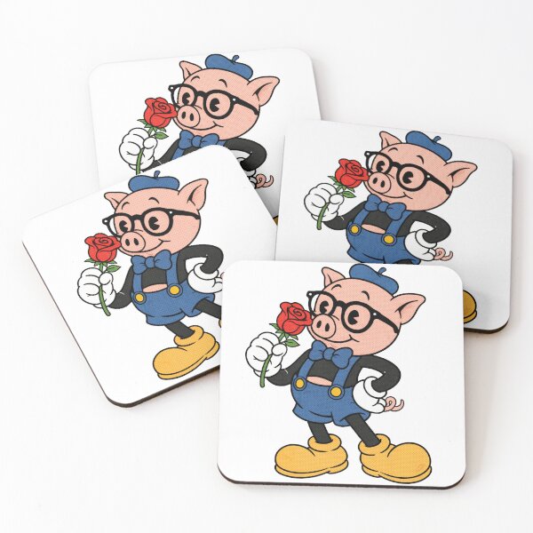 Item preview, Sticker - Decal - Charming Pig in Blue Beret designed and sold by ForeverPrintsOK.