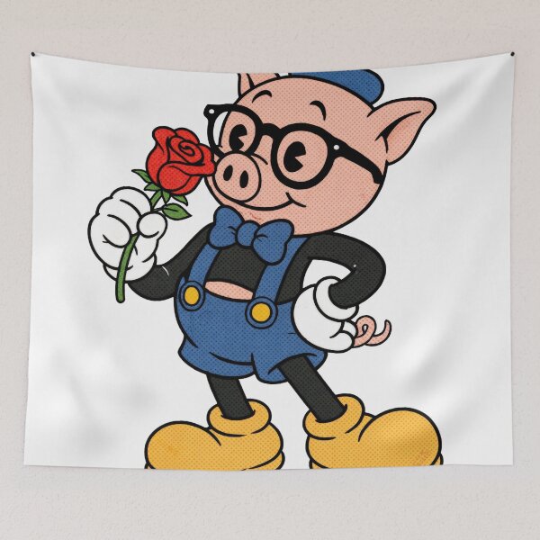 Item preview, Sticker - Decal - Charming Pig in Blue Beret designed and sold by ForeverPrintsOK.