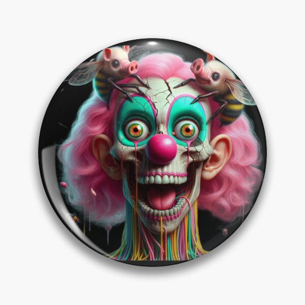 Item preview, Carnival Skull Clown – Uncanny Flying Pig Bee Nightmare designed and sold by LujziWorld.