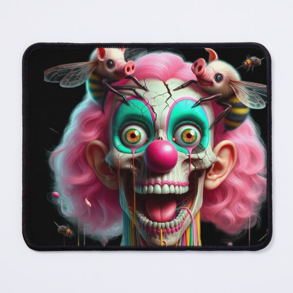 Item preview, Carnival Skull Clown – Uncanny Flying Pig Bee Nightmare designed and sold by LujziWorld.