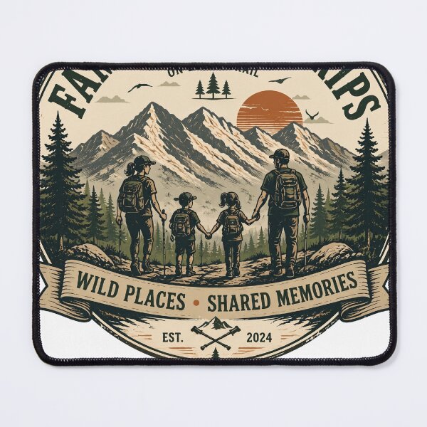 Item preview, Family Hiking Trips Together on Every Trail Adventure Badge designed and sold by TeeVerse27.