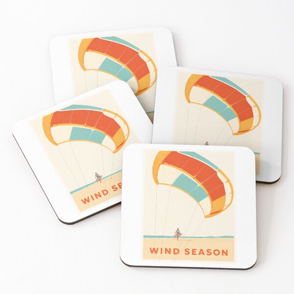 Item preview, Wind Season Vintage Kitesurf Travel Poster designed and sold by Islabonita..