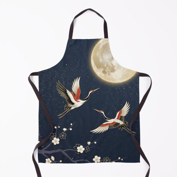 Item preview, Majestic Cranes and Glowing Full Moon Wa-Modern designed and sold by Hikariha Studio.