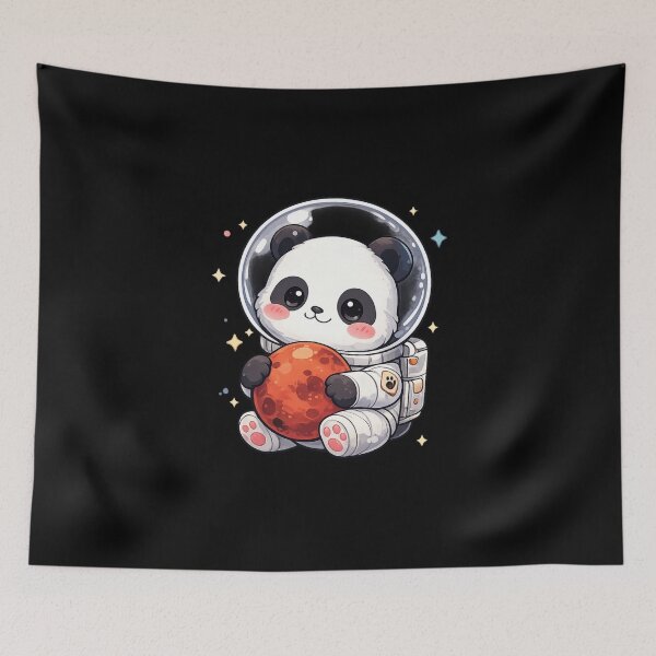 Item preview, Kawaii Panda Astronaut Cute Planet Art designed and sold by Koiosart.