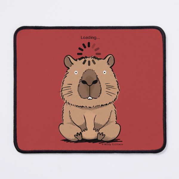 Item preview, Funny Loading Capybara Cartoon Meme designed and sold by Moody Critters.