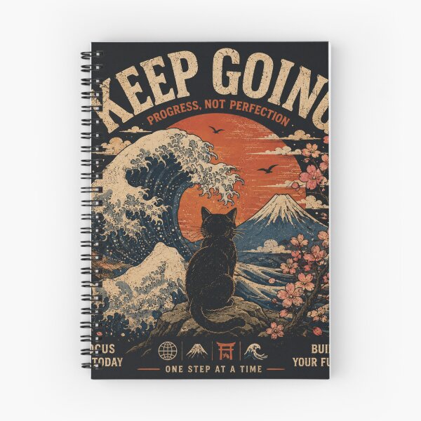 Item preview, Keep Going Vintage Japanese Cat Wave Retro Graphic designed and sold by irfanedysud.