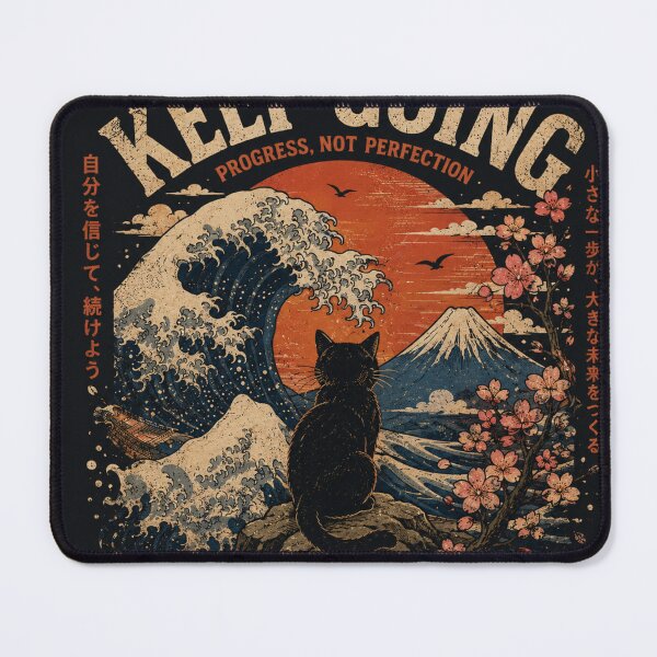 Item preview, Keep Going Vintage Japanese Cat Wave Retro Graphic designed and sold by irfanedysud.