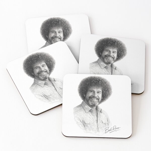 Artikelvorschau, Bob Ross handgezeichnetes Bleistiftporträt (Fanart) entworfen und verkauft von karamram.