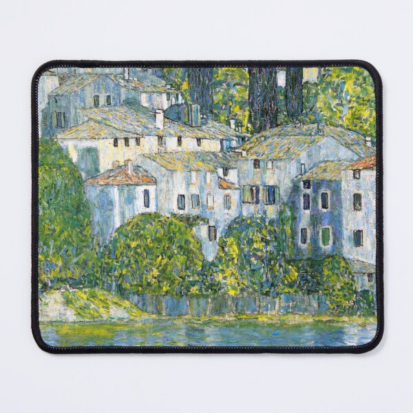 Item preview, Italian Lakeside Church With Cypress Trees designed and sold by artofuniverse.